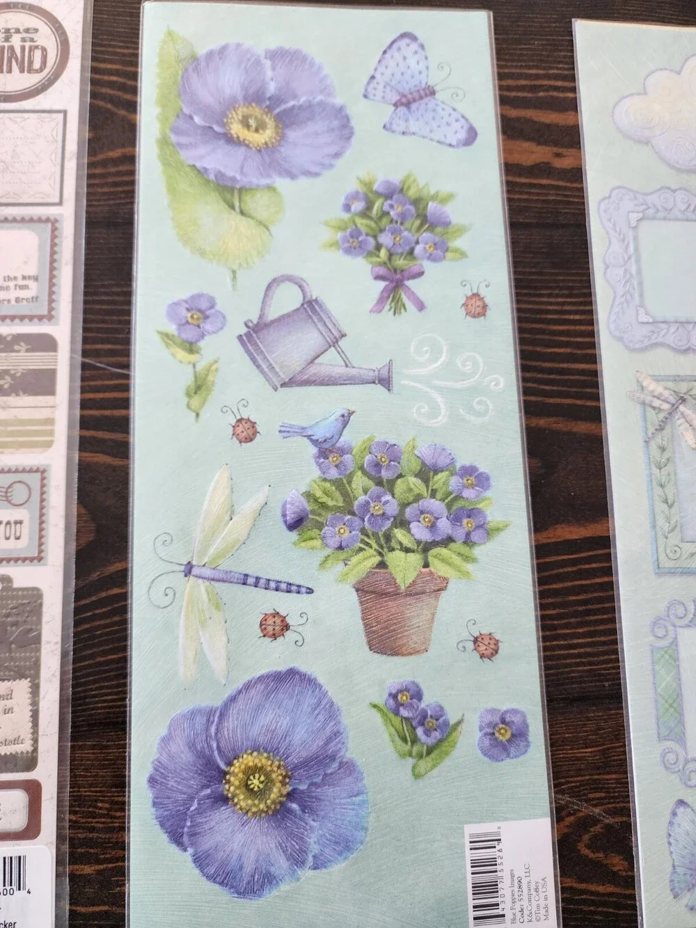 Scrapbooking Stickers Flowers Blue Spring Jumbo Sheets K&Co Lot New Retired #22